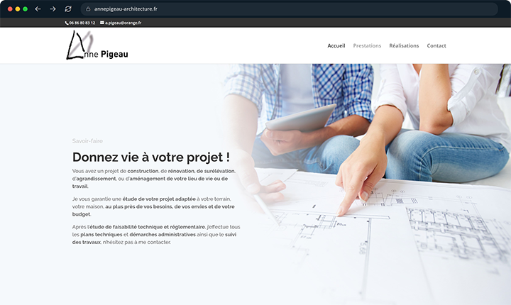 Page d&#039;accueil du site d&#039;Anne Pigeau